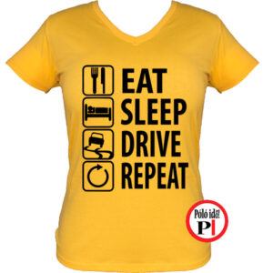 Eat Sleep Drive női póló citrom