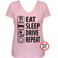 Eat Sleep Drive női póló pink