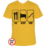 horgász póló eat sleep citrom
