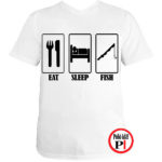 horgász póló eat sleep fehér