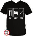 horgász póló eat sleep fekete