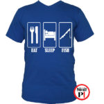 horgász póló eat sleep kék