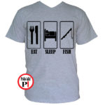horgász póló eat sleep szürke