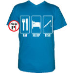 horgász póló eat sleep vkék