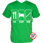 horgász póló eat sleep zöld