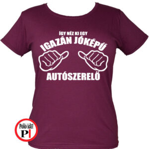 autószerelő női póló burgundi