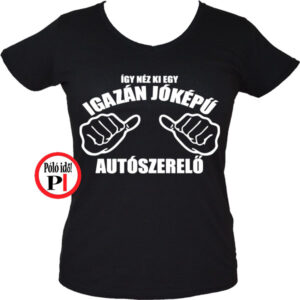 autószerelő női póló fekete