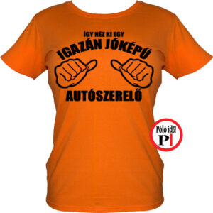 autószerelő női póló narancs