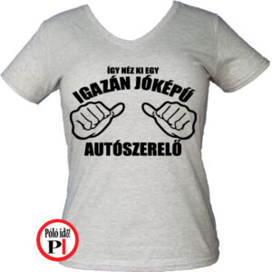 autószerelő női póló szürke