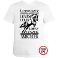 lovas szív póló férfi fehér