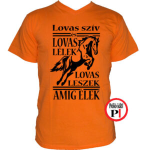lovas szív póló férfi narancs