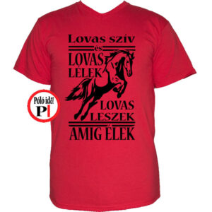lovas szív póló férfi piros