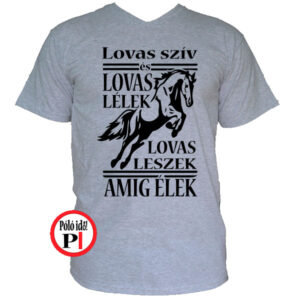 lovas szív póló férfi szürke