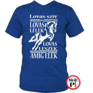 lovas szív póló férfi kék