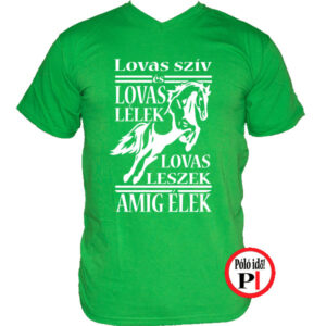 lovas szív póló férfi zöld