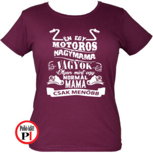 mama motoros póló családi burgundi