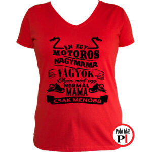 mama motoros póló családi piros