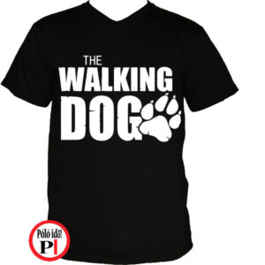 walking dog kutyás póló férfi fekete