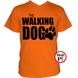 walking dog kutyás póló férfi narancs