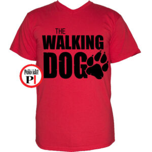 walking dog kutyás póló férfi piros
