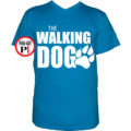 walking dog kutyás póló férfi vkék
