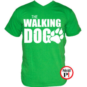 walking dog kutyás póló férfi zöld
