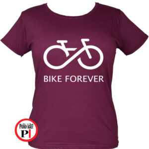 női bike forever biciklis póló burgundi