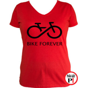 női bike forever biciklis póló piros