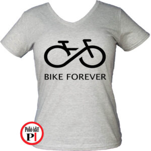 női bike forever biciklis póló szürke