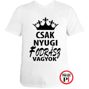 fodrász póló csak nyugi férfi fehér