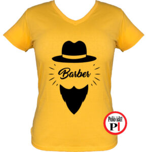 fodrász póló barber női citrom