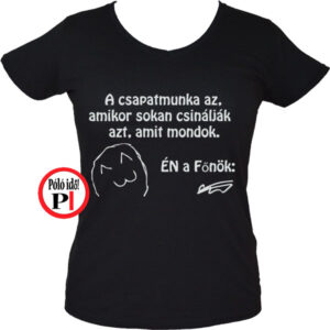főnök póló női fekete