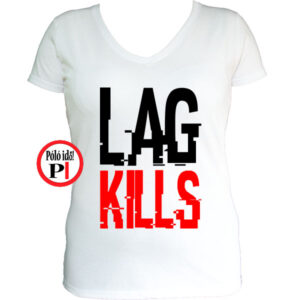 lag kills női gamer póló fehér