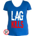 lag kills női gamer póló kék