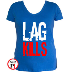 lag kills női gamer póló kék