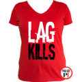 lag kills női gamer póló piros