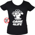 gamer póló game for life női fekete