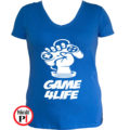 gamer póló game for life női kék