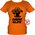 gamer póló game for life női narancs