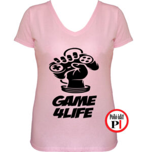 gamer póló game for life női pink