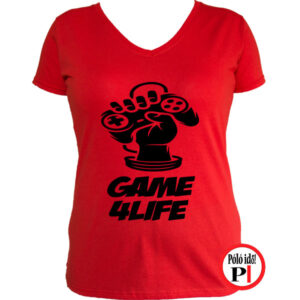 gamer póló game for life női piros