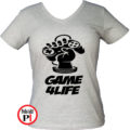 gamer póló game for life női szürke