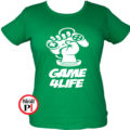 gamer póló game for life női zöld