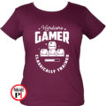 hardcore női gamer póló burgundi