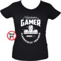 hardcore női gamer póló fekete