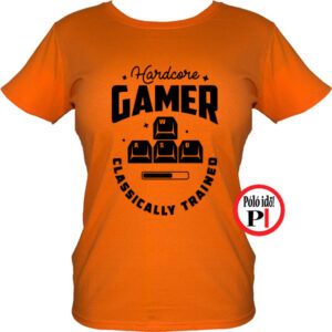 hardcore női gamer póló narancs