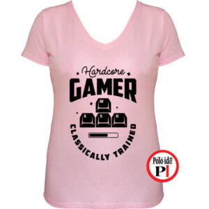 hardcore női gamer póló pink