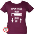 level up női gamer póló burgundi