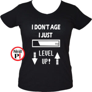 level up női gamer póló fekete