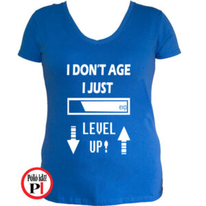 level up női gamer póló kék